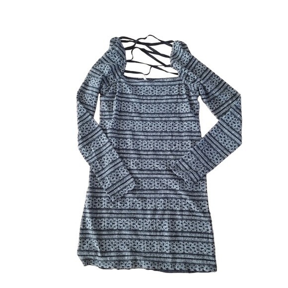 Free People Black and Gray Mini Dress - Picture 2 of 5